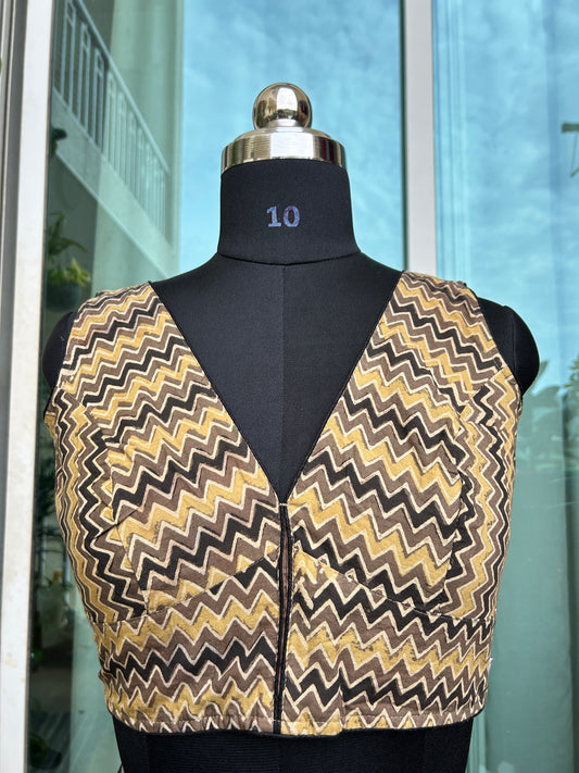 Ajrakh cotton sleeveless blouse