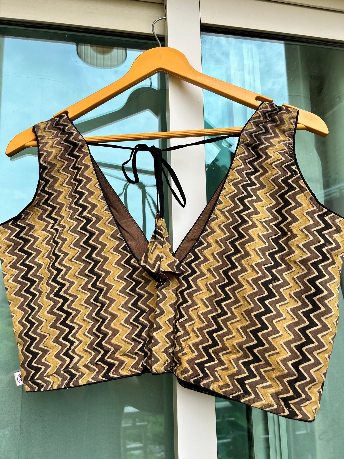 Ajrakh cotton sleeveless blouse