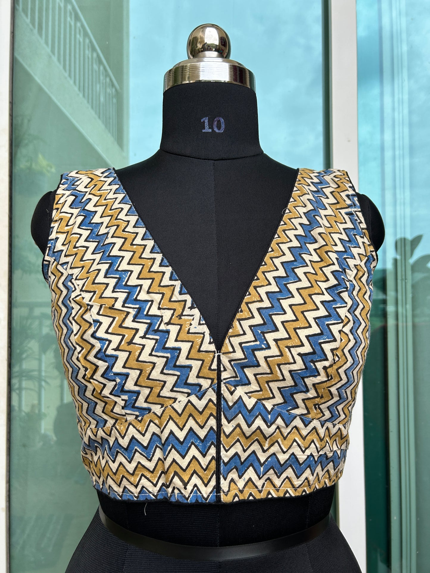 Ajrakh Cotton sleeveless blouse