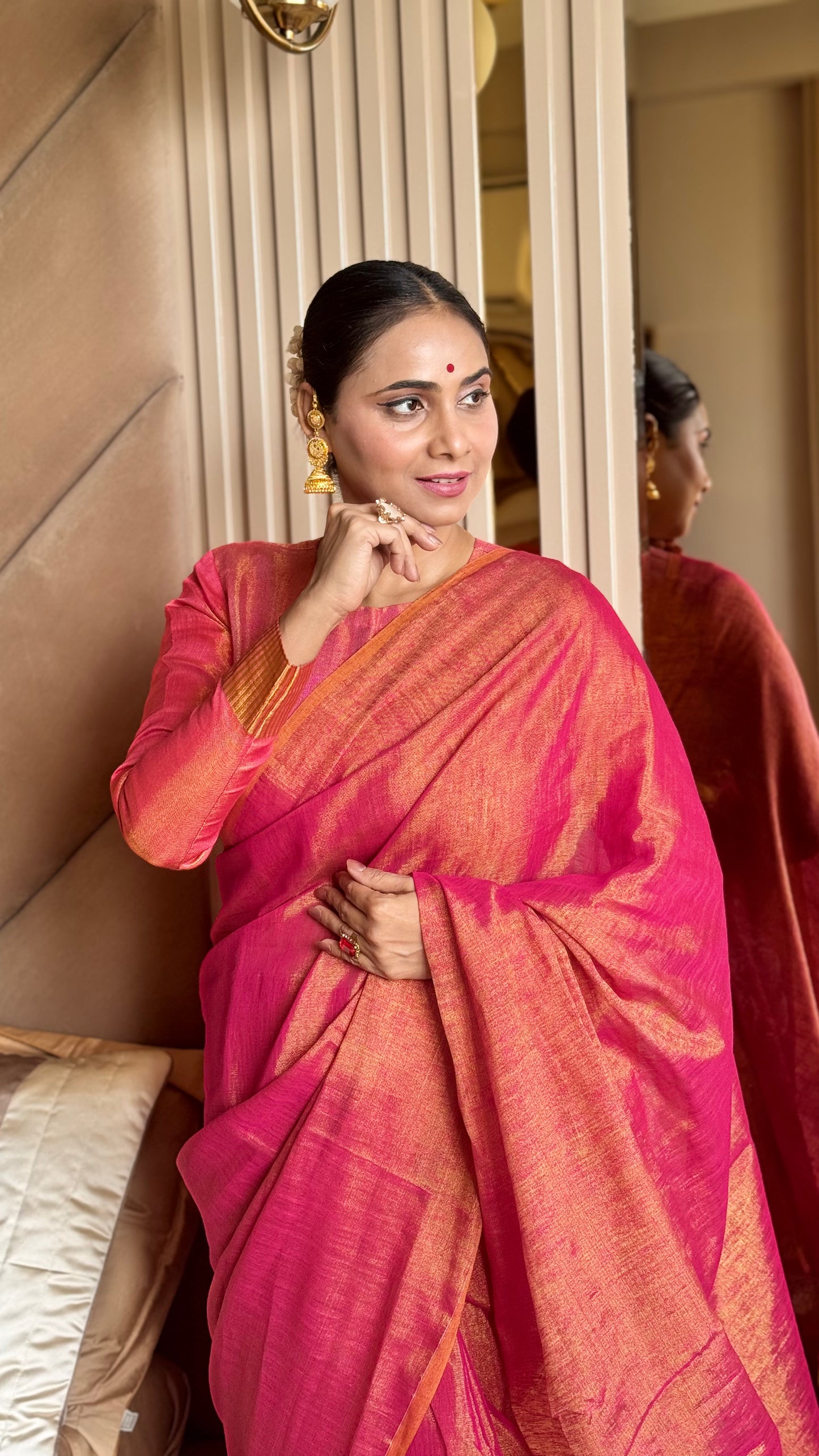 Linen Tissue Silk Saree