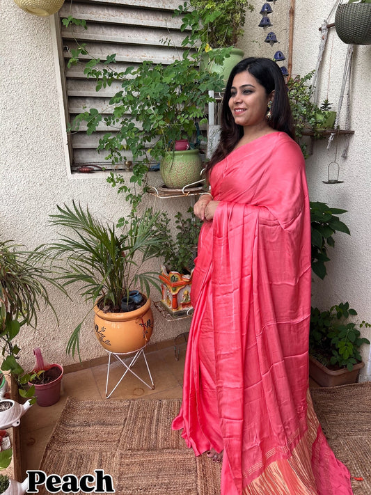 Pure Modal Silk Lagdi Pallu Saree