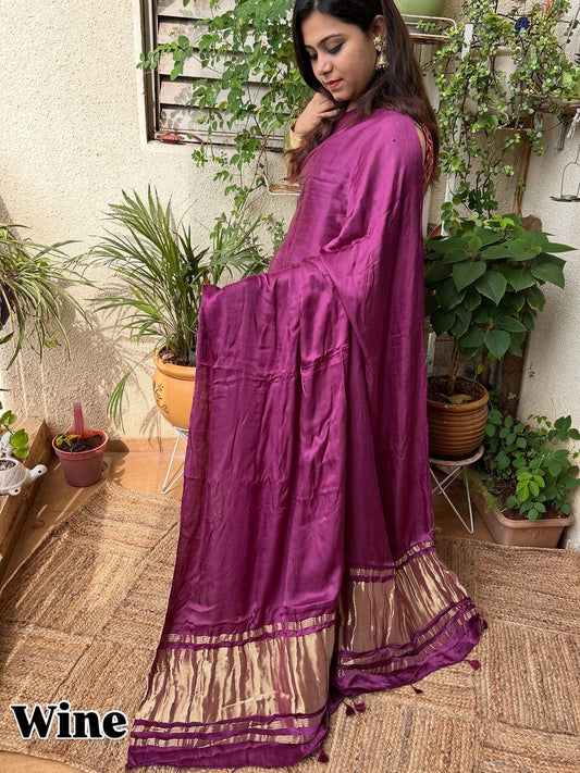 Pure Modal Silk Lagdi Pallu Saree