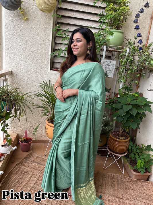 Pure Modal Silk Lagdi Pallu Saree