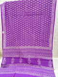 Lavender Jaipur Mulmul Cotton Handblock Printed Saree