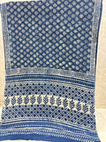 Indigo Handblock Printed Jaipur Mulmul Cotton Saree (Copy)