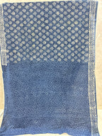 Indigo Handblock Printed Jaipur Mulmul Cotton Saree (Copy)