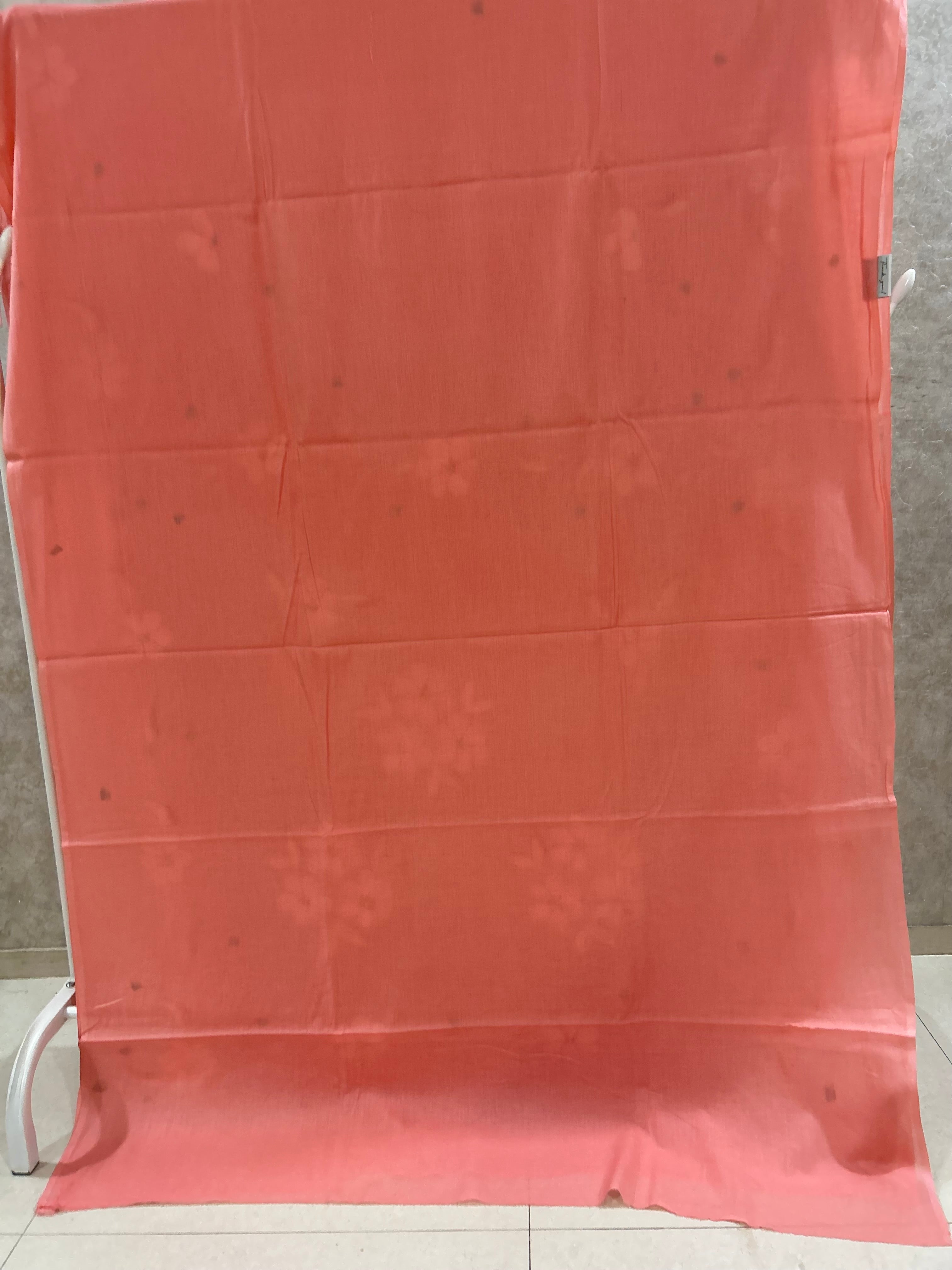 Peach Handpainted Jaipur Mulmul Cotton Saree