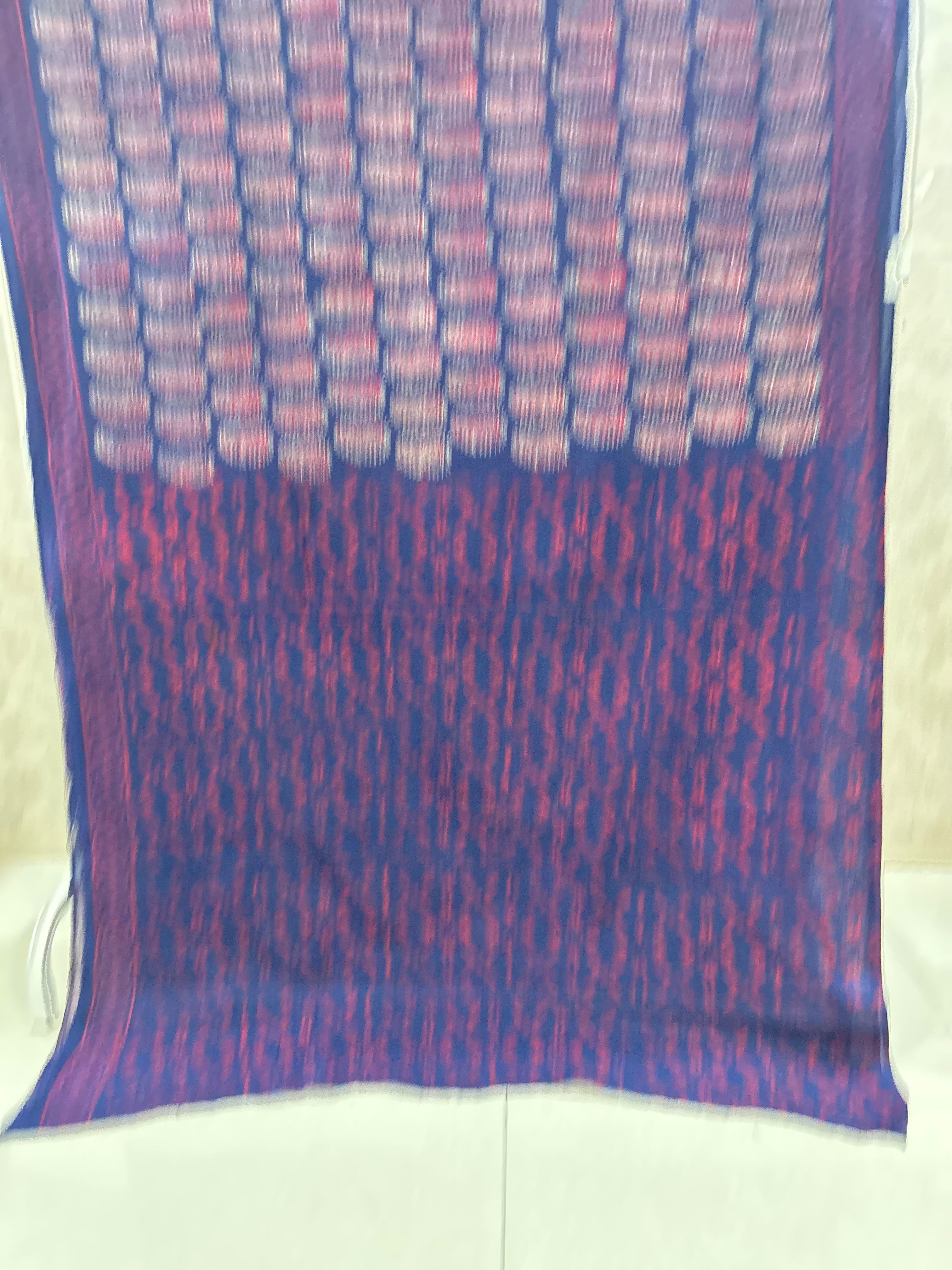 Navy Blue Ajrak Handblock Printed Jaipur Mulmul Cotton Saree