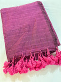 Magenta Khadi Sequin Saree