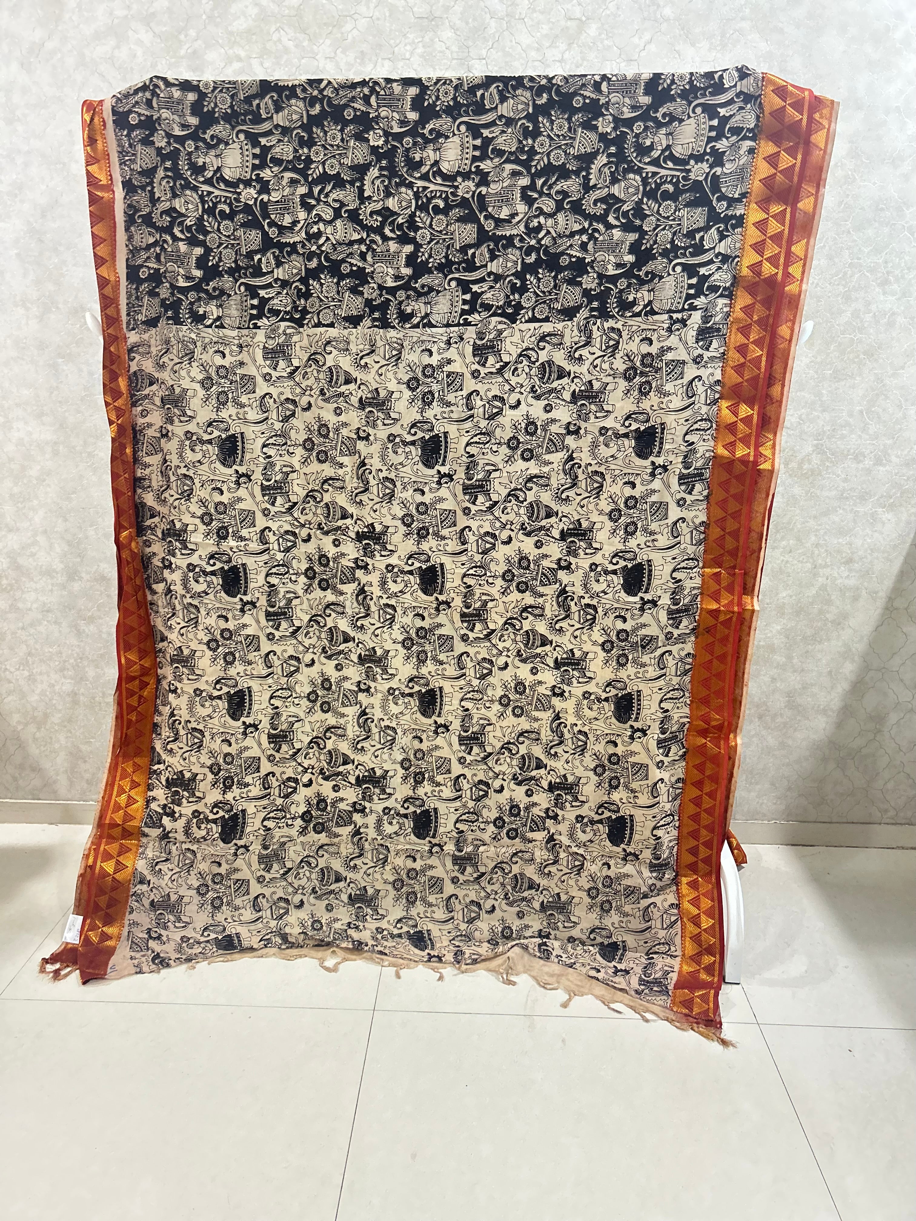 Black Chennuri Silk Nizam Border Kalamkari Saree