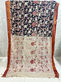 Black Elephant Chennuri Silk Nizam Border Kalamkari Saree