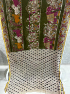 Olive Green Baraat Print Kota Kalamkari Saree