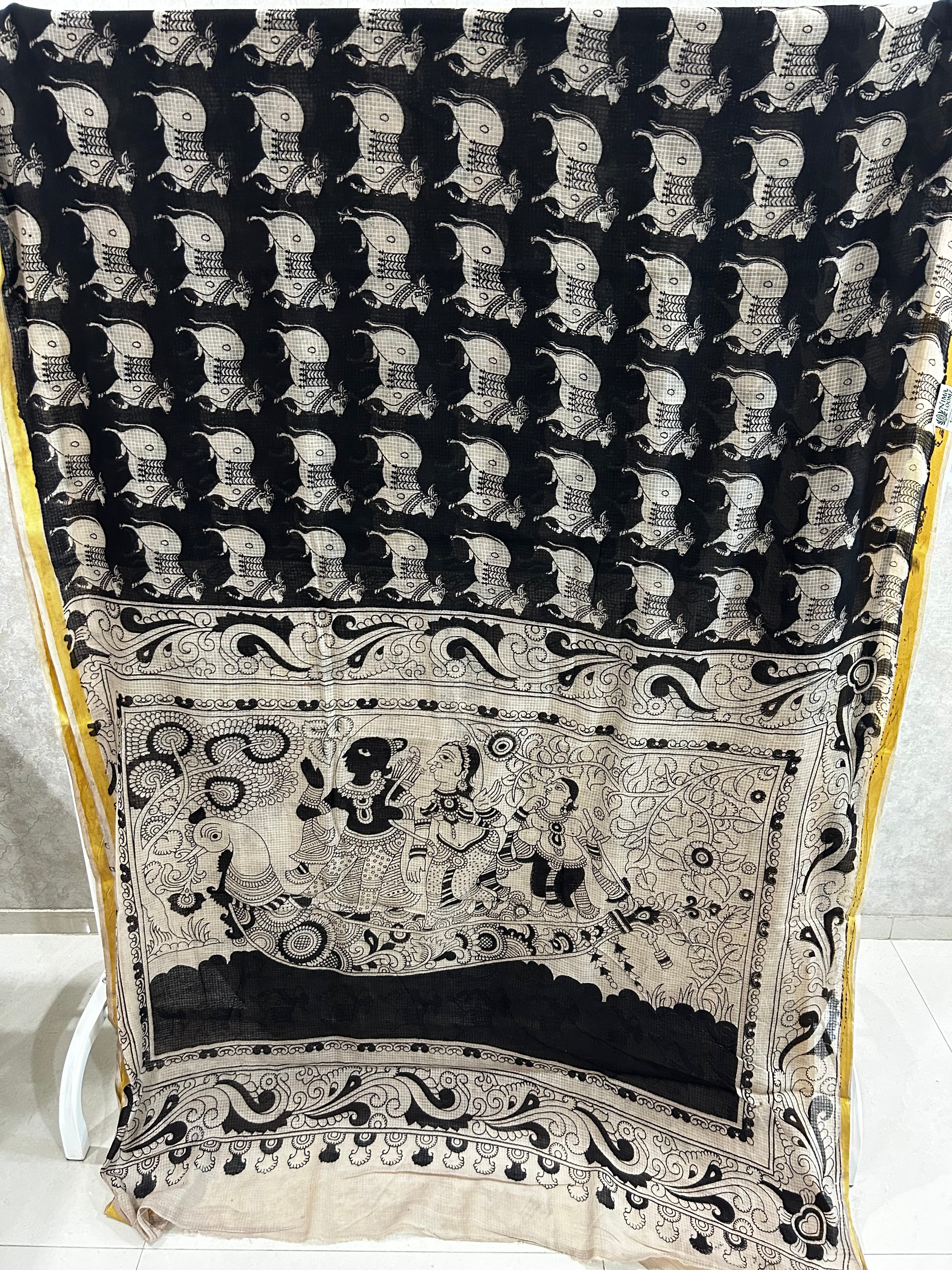 Black Pichawai Kota Kalamkari Saree