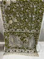 Olive Green Kota Kalamkari Saree