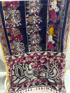 Purple Kota Kalamkari Saree