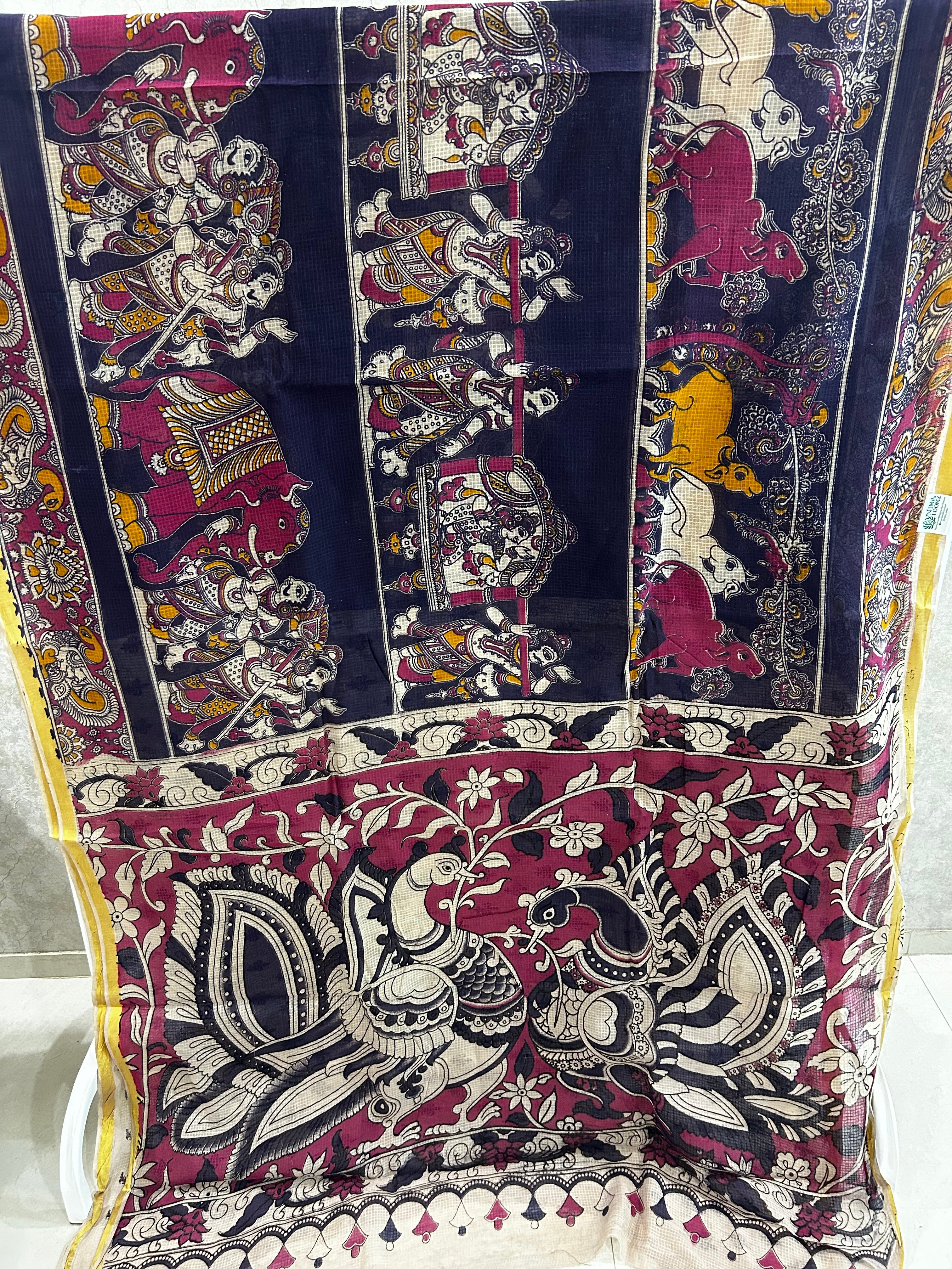 Purple Kota Kalamkari Saree