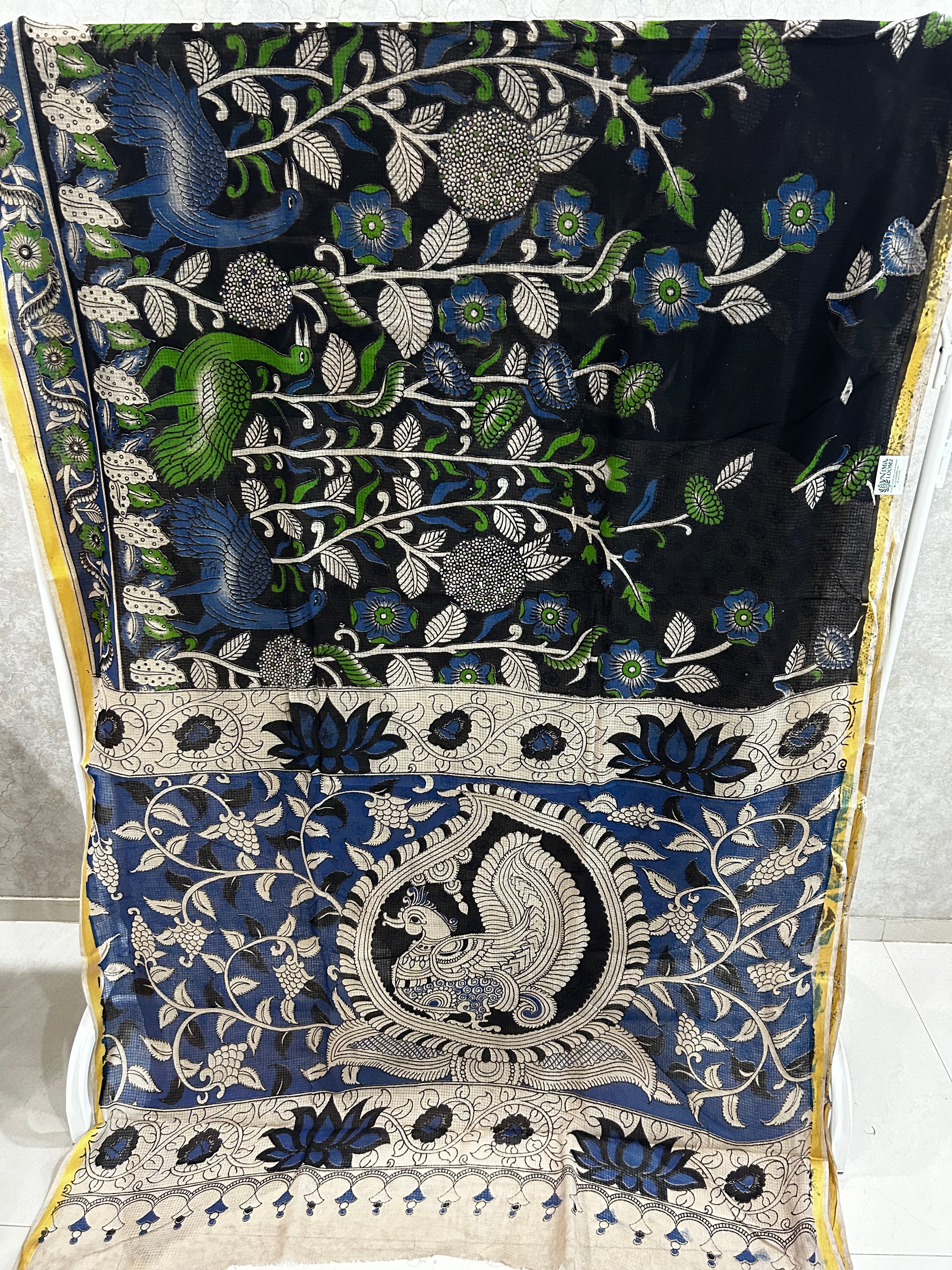 Black Kota Kalamkari Saree