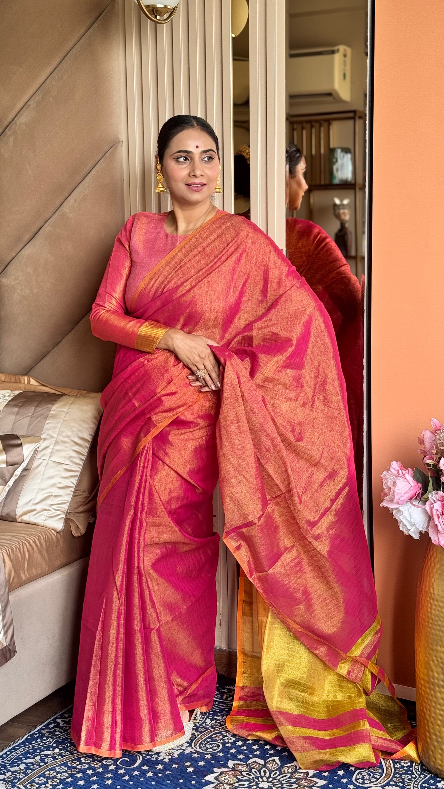 Linen Tissue Silk Saree