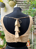 Raw silk Sabyasachi cut sleeveless blouse