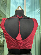 Raw silk Sabyasachi cut sleeveless blouse