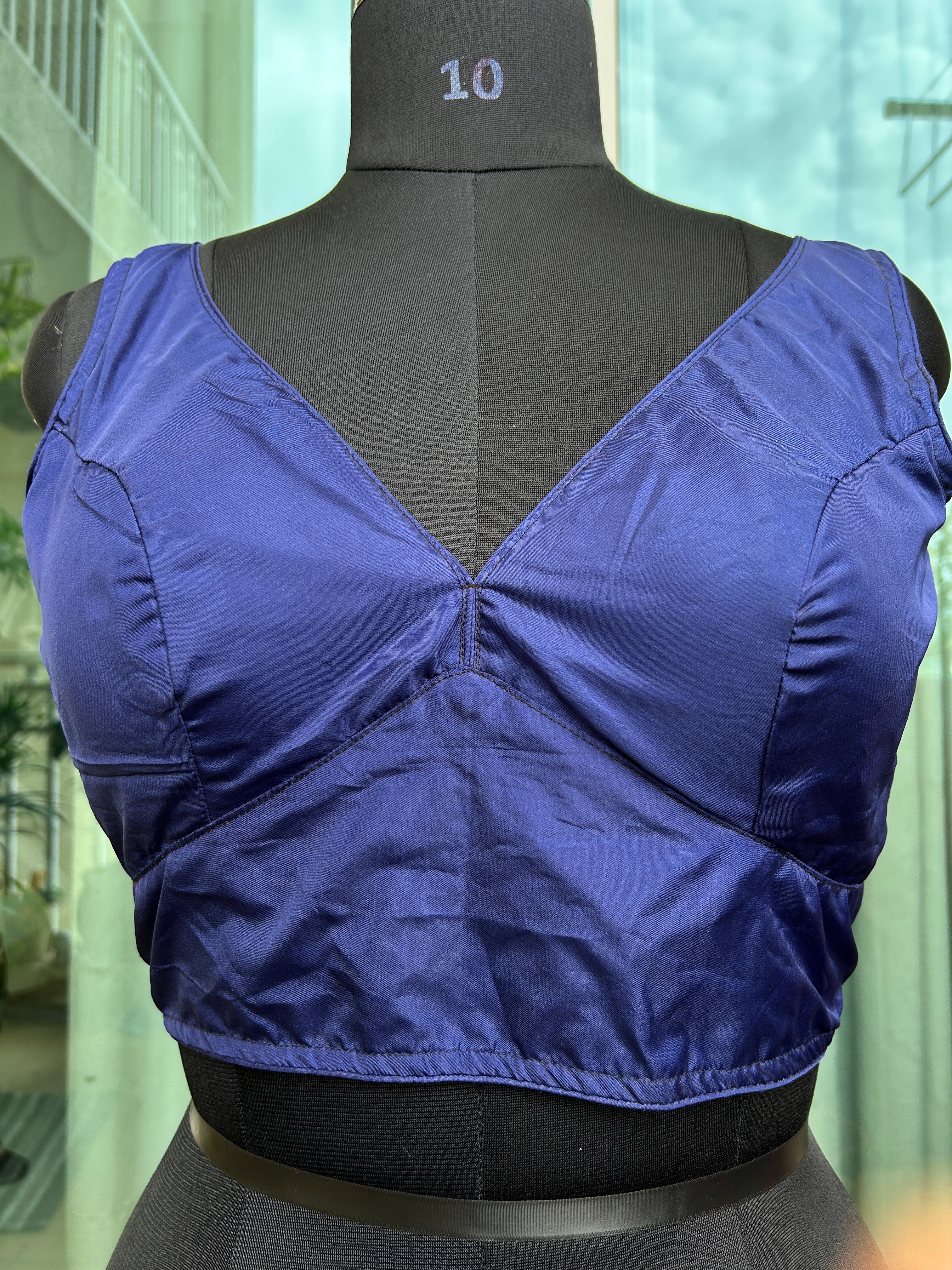 Raw silk Sabyasachi cut sleeveless blouse