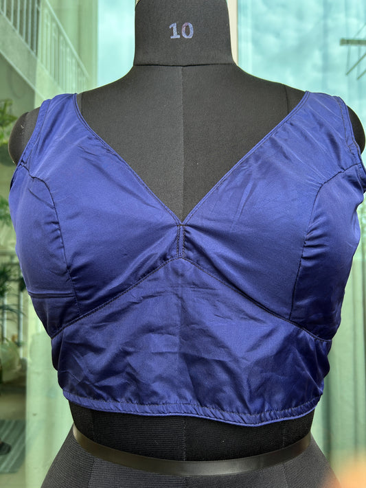 Raw silk Sabyasachi cut sleeveless blouse