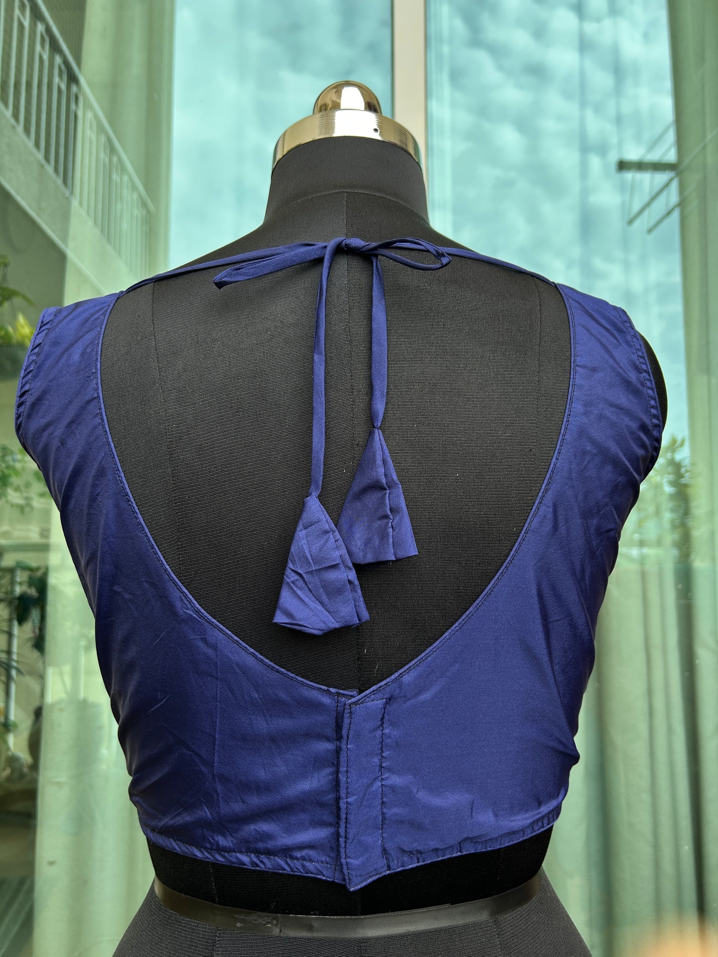 Raw silk Sabyasachi cut sleeveless blouse