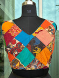 Patch work Cotton sleeveless blouse