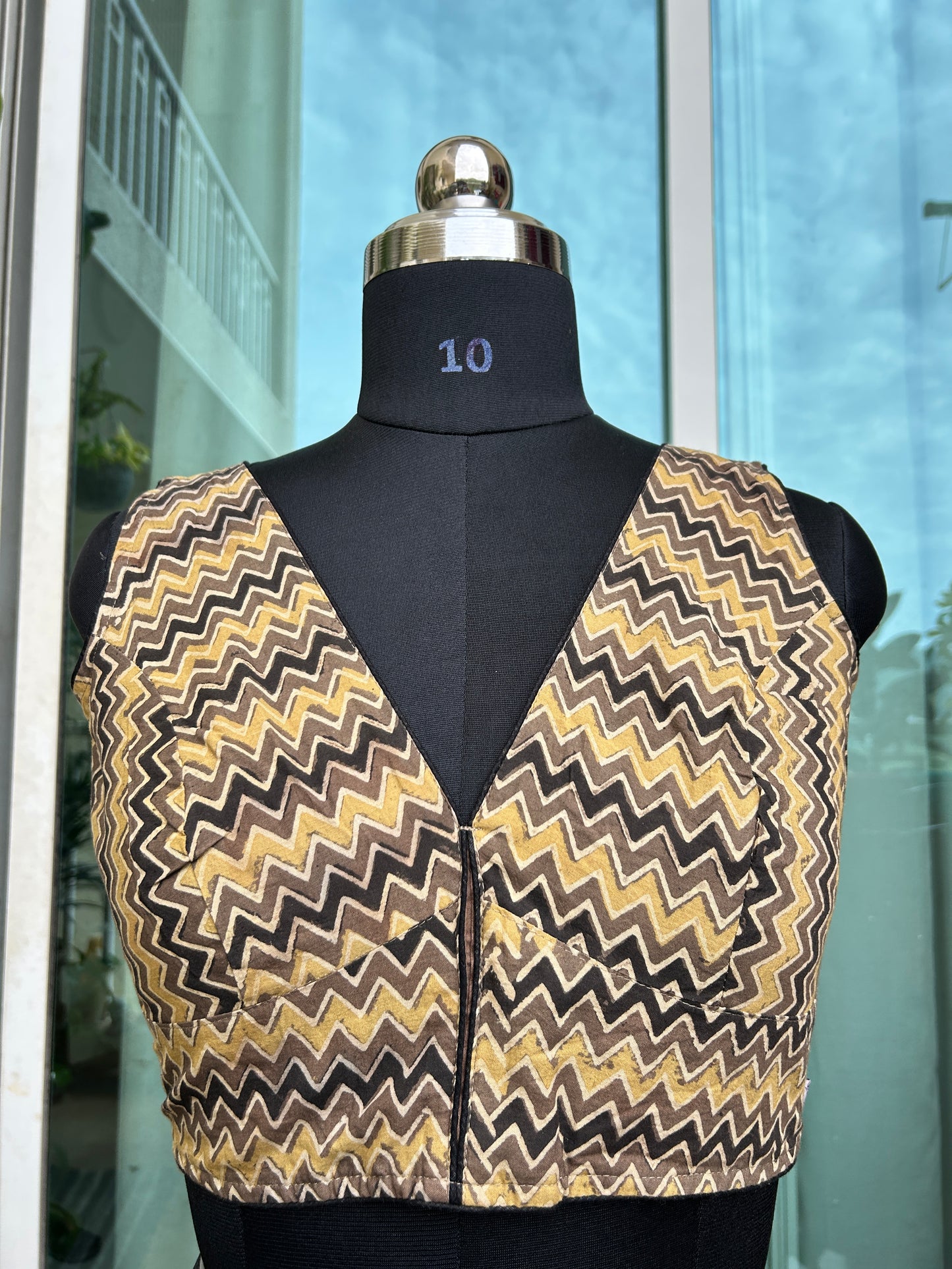 Ajrakh cotton sleeveless blouse