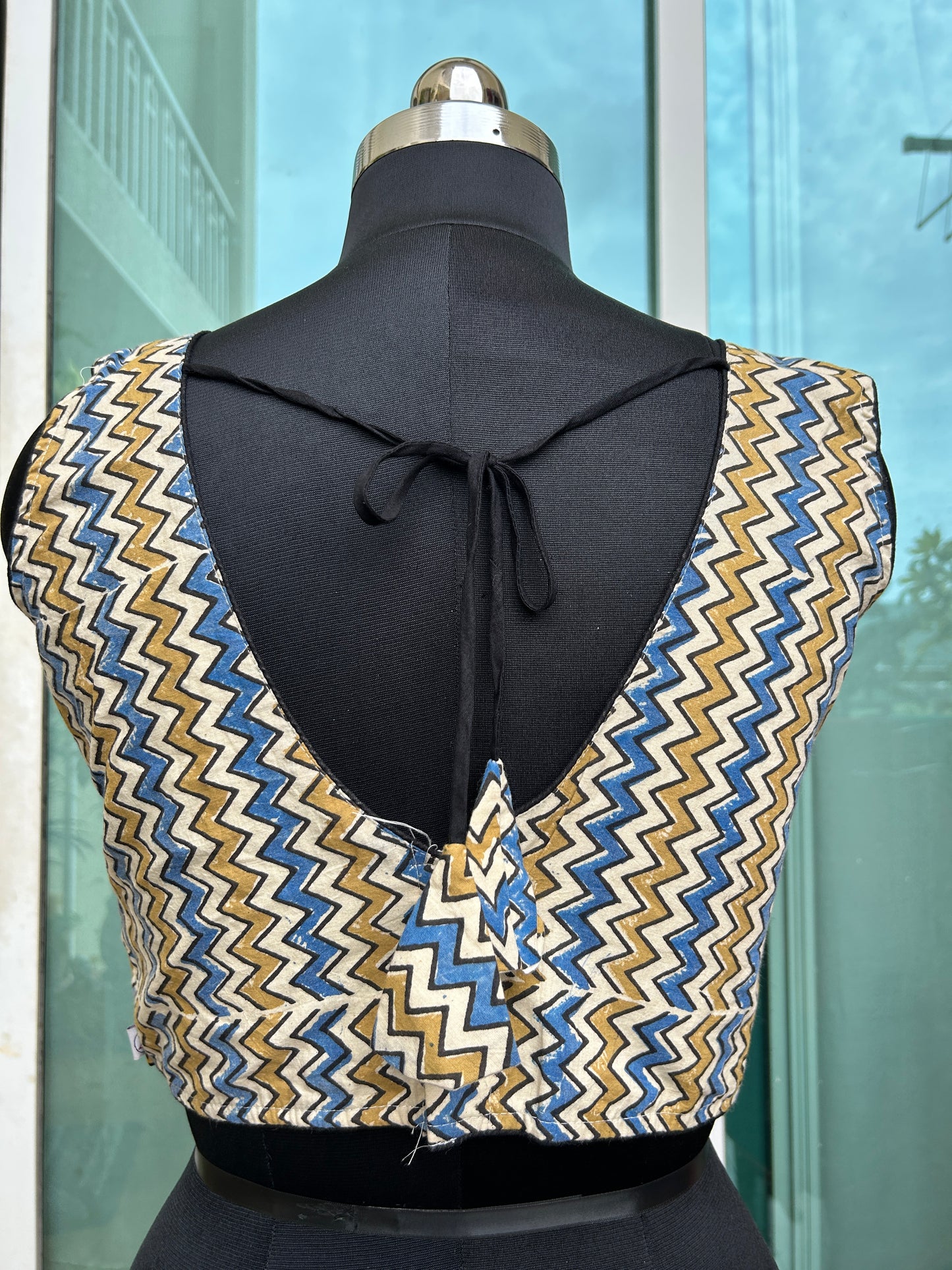 Ajrakh Cotton sleeveless blouse