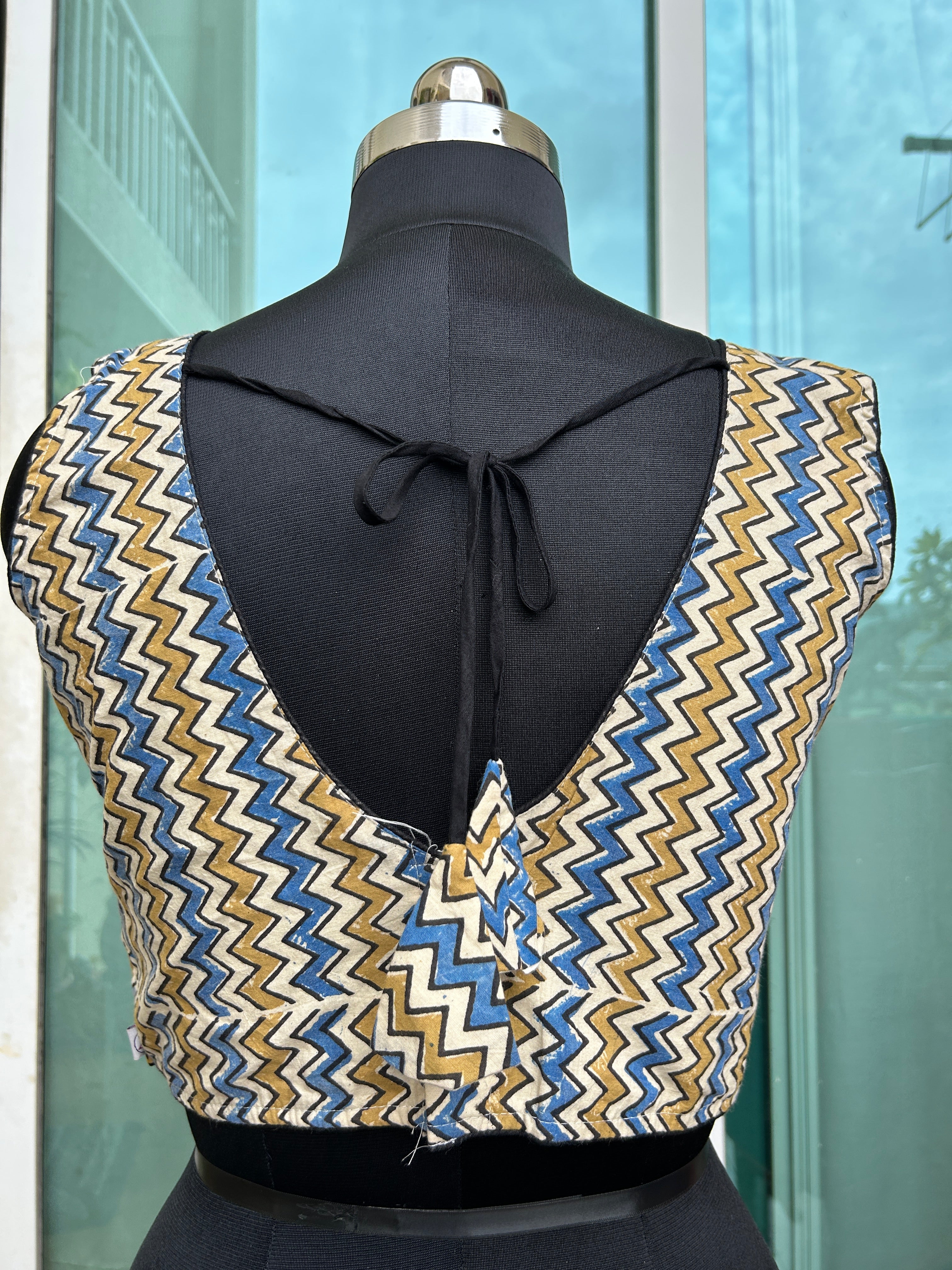 Ajrakh Cotton sleeveless blouse