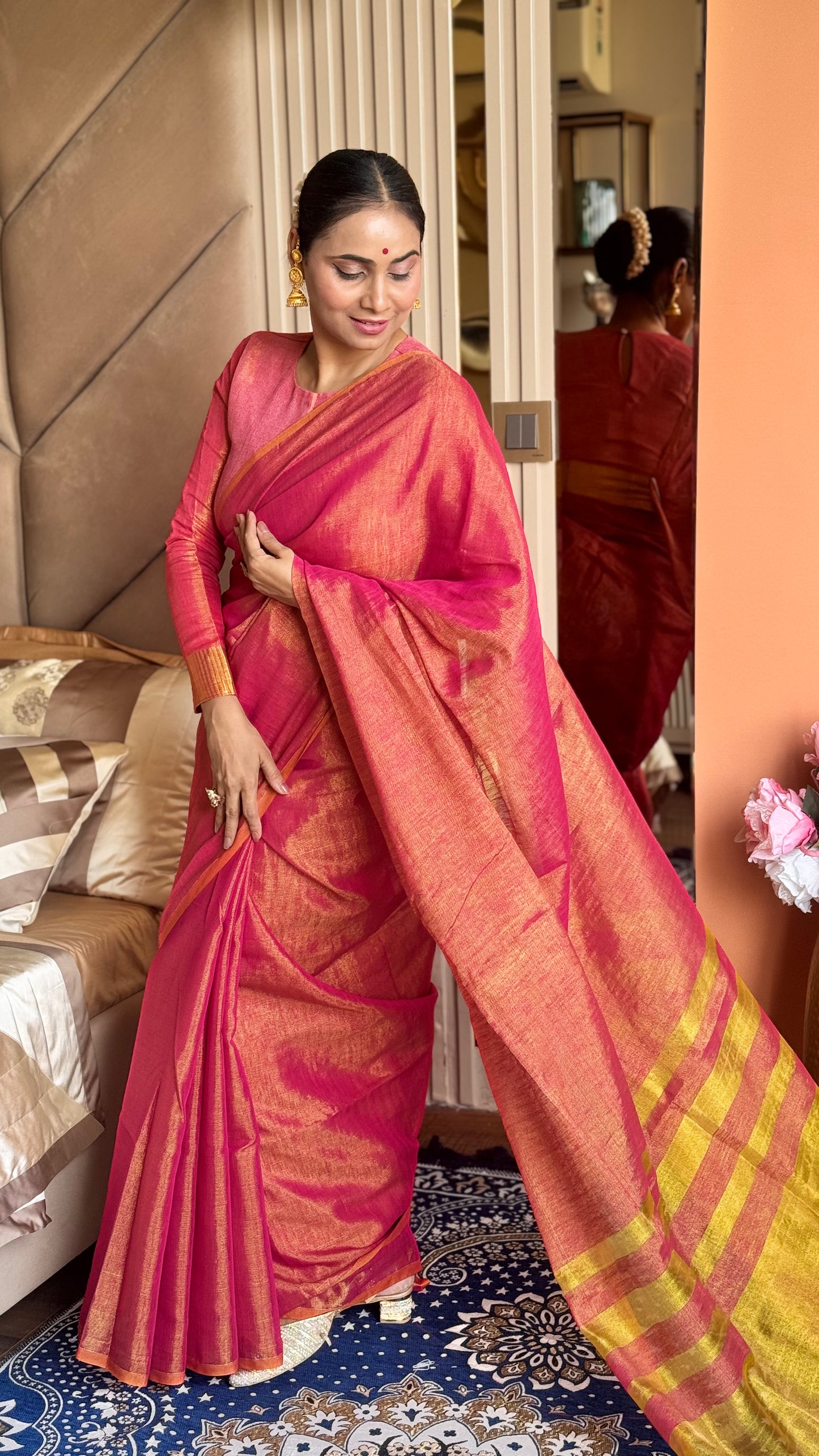 Linen Tissue Silk Saree
