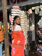 Khadi Lotus Hand painted saree