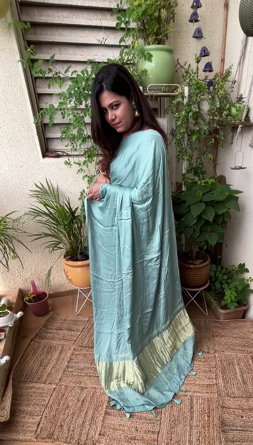 Pure Modal Silk Lagdi Pallu Saree